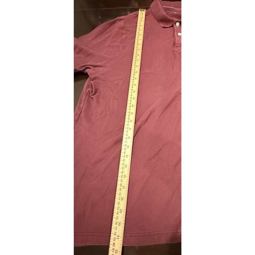 HB Polo Shirt Mens 3XLT Burgundy Short Sleeve Cotton Big Tall Casual Classic - Picture 2 of 4